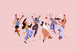 © Westend61 - Illustration of dancing happy young people in casual clothes depicting joy and fun