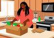 © Westend61 - Woman unpacking groceries in kitchen at home