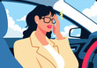 © Westend61 - Stressed businesswoman touching forehead and sitting in car