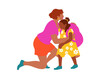 © Westend61 - Mother kneeling and hugging daughter on first day of school