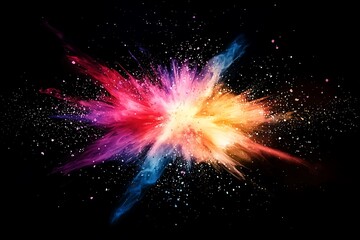 Wall Mural - splash color paint or smoke on dark background in an explosive abstract design
