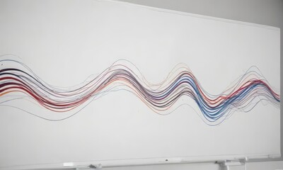 Wavy business lines and stripe design on a white board,  background,  visual,  waves