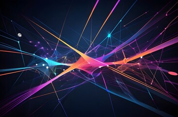 Wall Mural - Abstract lights background. Science and technology background. Banner, poster