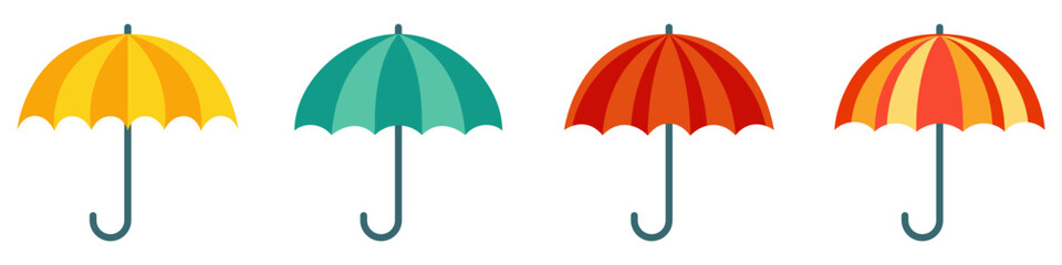 Canvas Print - umbrella icon. set of colorful umbrella icons. umbrella symbol. vector illustration