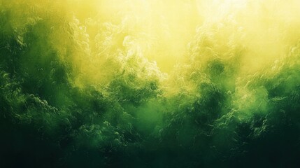 Wall Mural - abstract depiction of swirling clouds in green and yellow hues, evoking a mystical atmosphere.