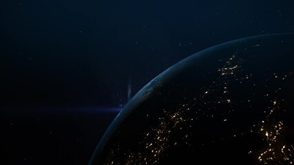Wall Mural -  4K Earth in Deep Space with Sun