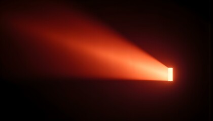 Wall Mural - an orange beam shining from the left, creating a dramatic highlight on a deep black backdrop create 