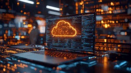 Working on laptops, developers delve into Cloud Native Application Development and Cloud Computing