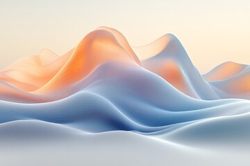 Wall Mural - Abstract Pastel Landscape with Smooth Wavy Hills