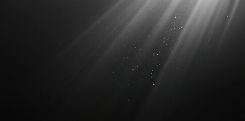 Poster - Abstract underwater scene with light rays and floating particles.
