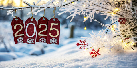 Wall Mural - christmas tree in snow