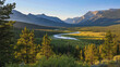 © Olga - Mountain Valley with Winding River and Bison Herd, Natural Majesty