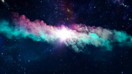 Wall Mural - Beautiful starry night sky with vibrant colors of the Milky Way galaxy. Astronomy and cosmos concept.
