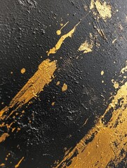 Wall Mural - Black and Gold Painting Close Up