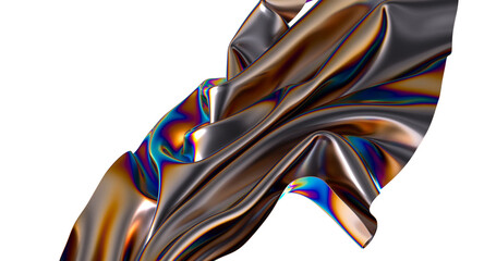 Poster - Metallic fabric with an iridescent sheen flowing gracefully