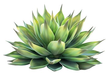 Agave plant isolated on white background. 3d render image.