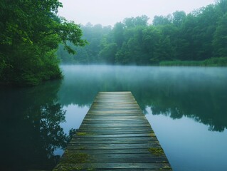 Sticker - Lake Dock Scene