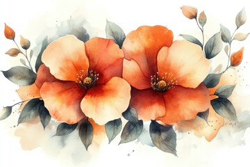 Canvas Print - A bouquet of bright orange flowers on a clean white background, perfect for adding color to your design