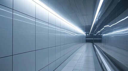 Poster - Modern Illuminated Subway Corridor Architectural Design