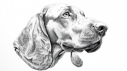 Poster - Detailed Pen And Ink Drawing Of A Bloodhound Dog