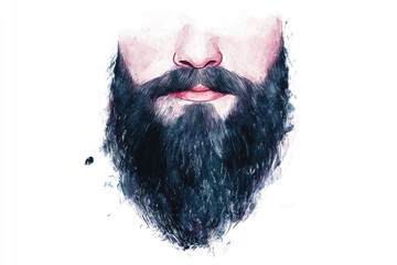 Sticker - Portrait of a person with a long beard and facial hair