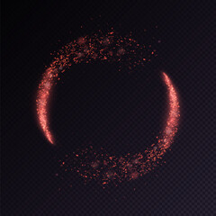 Wall Mural - Bright magic light effect of bright comet glow. Glowing star dust ring circle, shiny sparkles of magic starlight for web design and illustration.