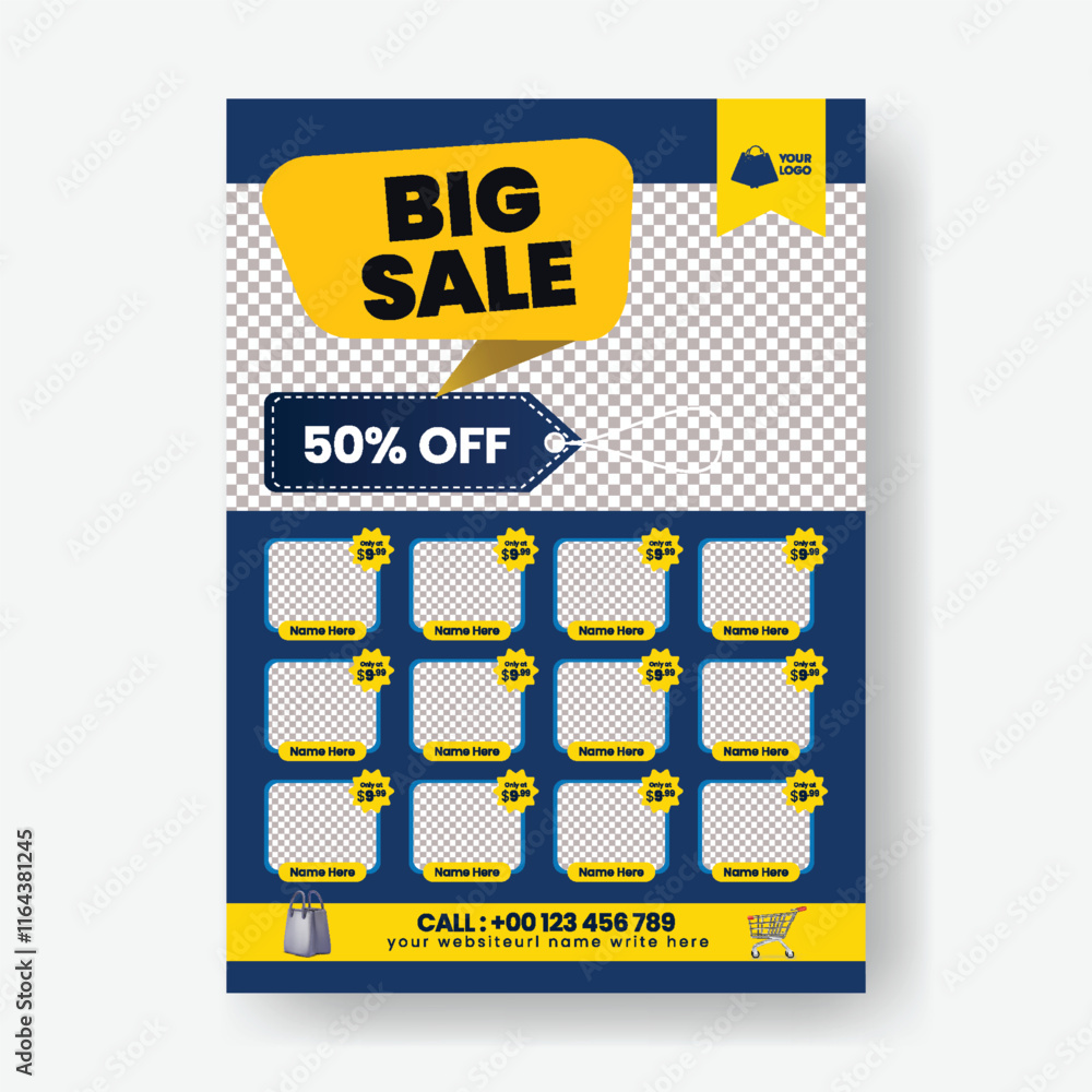 Editable Product sale promotion print flyer or poster template, product
