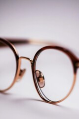 Wall Mural - A pair of glasses sitting on a table with a simple background