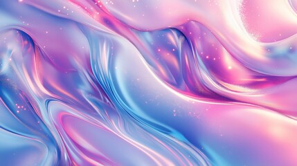 Poster - Holographic liquid blurred waves abstract background. Generative AI