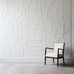 Wall Mural - Modern Minimalist Interior with Textured Wall and Single Chair