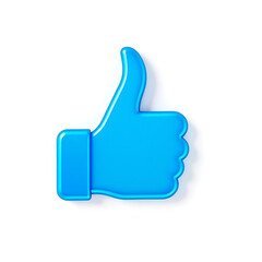Wall Mural - 3d glossy thumb up button, react icon, like icon, agree icon 3d, white background
