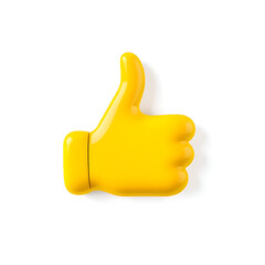 3d glossy thumb up button, react icon, like icon, agree icon 3d, white background