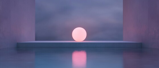 Wall Mural - a pink ball is floating in a pool of water