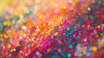 Wall Mural - colorful bokeh abstract background with vibrant glitter and soft focus for creative design and artis