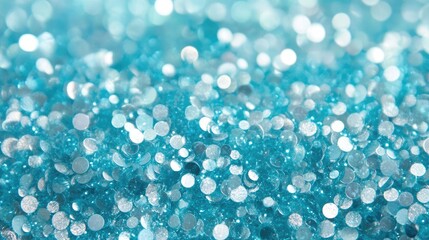 Wall Mural - turquoise bokeh glitter background with soft light reflections for elegant textures and designs