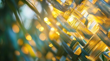 Wall Mural - bokeh effect of woven material with soft focus and natural light highlights