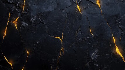 Wall Mural - black and yellow gradient stone texture background with cracks and light effects for modern design p