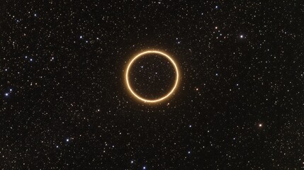 Wall Mural - Solar Ring Illuminated by Stars Against a Dark Cosmic Background