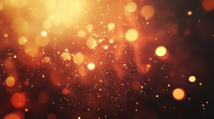 Wall Mural - golden bokeh light texture creating an abstract blurred background for festive or elegant designs in