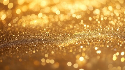 Poster - elegant golden bokeh background with shimmering lights creating a festive and luxurious atmosphere f
