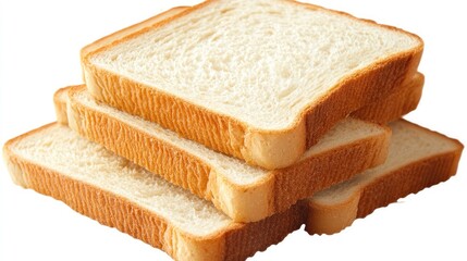 Poster - Freshly sliced white bread stacked neatly with a soft texture and golden crust suitable for various culinary uses.