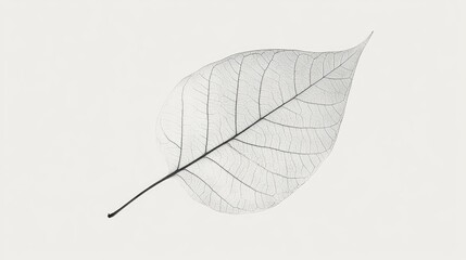 Wall Mural - bodhi tree leaf in isolated style showcasing delicate details and intricate vein patterns on a minim
