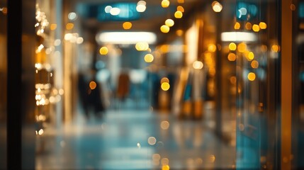 Poster - bokeh abstract lights creating a dreamy atmosphere in a stylish retail store interior