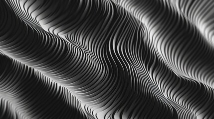 Wall Mural - abstract black and white wavy lines creating a mesmerizing hypnotic pattern for modern design and vi