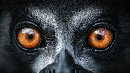 Poster - Close Up Of A Lemurs Amber Eyes And Fur