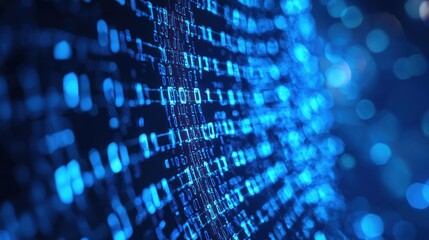 Abstract Digital Data Stream: Binary Code Flowing in a Cybernetic Realm