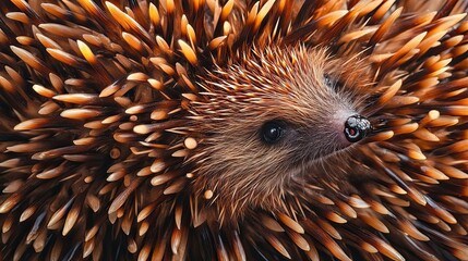 Poster - Close up of a hedgehog showing its quills