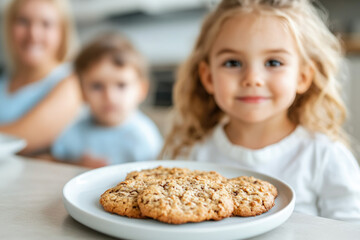 Canvas Print - Family Eating Cookies