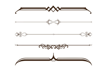 Wall Mural - hand-drawn vector dividers. lines, borders, and laurels set. frame border ornament. the decor line d