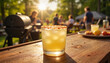 © Ekaterina - Refreshing cocktail on wooden table at summer barbecue